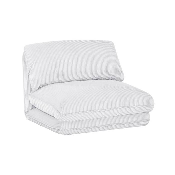Chauffeuse matelas blanc cassé convertible velours côtelé grosse côte 1 place Cosy