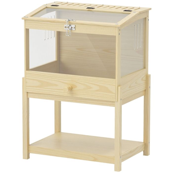 Comparer les prix de Cage pour hamster 2 étages grande taille bois naturel 832x50x103 cm avec toit rabattable