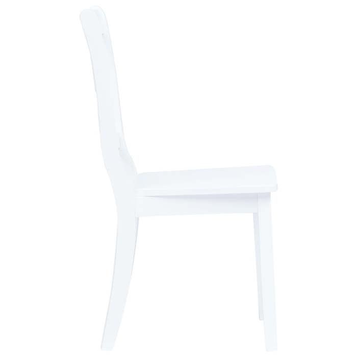 Blanc Chaises de cuisine/bar - SOLOMON -[lot de 2] - Pour 2 personnes - blanc bois hévéa massif CCC330