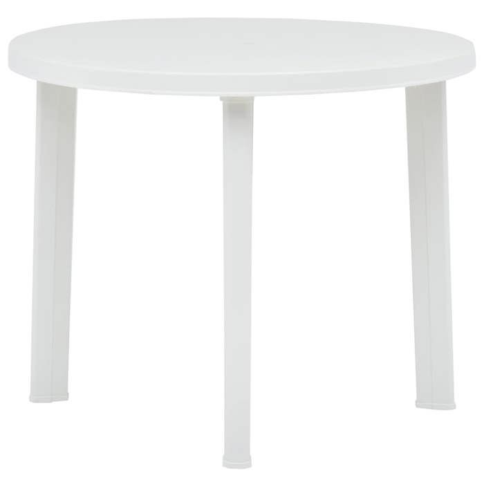 Table de jardin en plastique - vidaXL - Blanc - 89 cm de diamètre - 72 cm de hauteur - Résistance aux intempéries Table de jardin en plastique - vidaXL - Blanc - 89 cm de diamètre - 72 cm de hauteur - Résistance aux intempéries