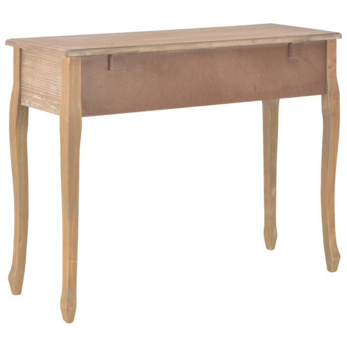 Brun Table console - CLARENCE - Meuble couloir - et coiffeuse - avec 3 tiroirs - Marron CC328