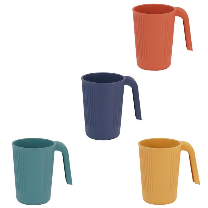 Tasse Camping PP Empilable Lot de 4 - 4 pièces transparent 350ml - tasse cafe pique nique cuisine extérieur poignée - cam Lumiryn
