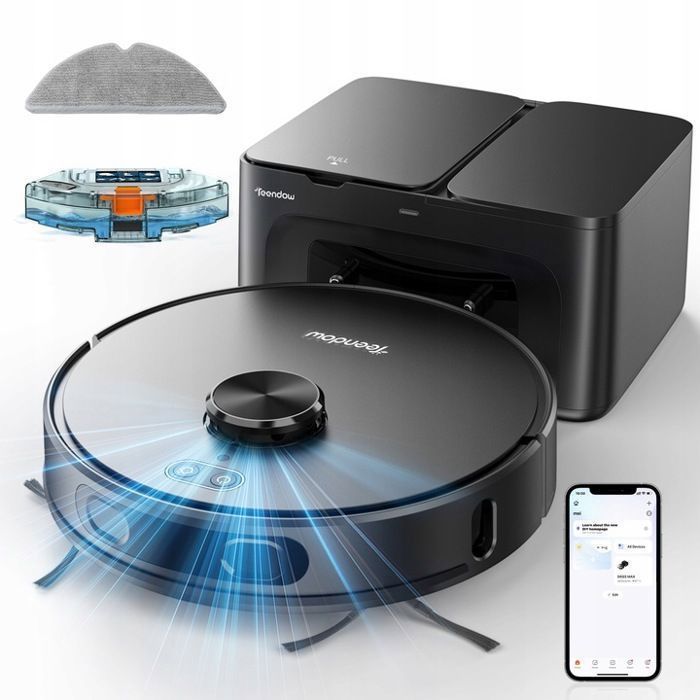 Aspirateur robot - TEENDOW - D65S MAX - 6000 Pa - Autonomie 220 min - Vidange automatique - Teendow