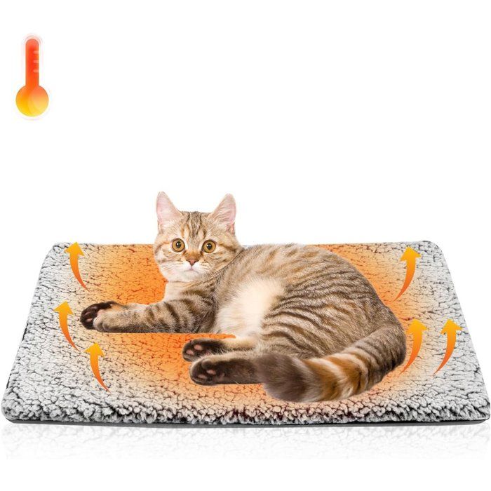 Coussin chauffant auto-chauffant pour chat et chien – Tapis ultra-chaud pour chat et chien – Tapis moelleux auto-chauffant pour...