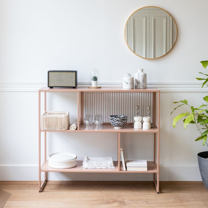 Étagère en métal vieux rose EMILIA
