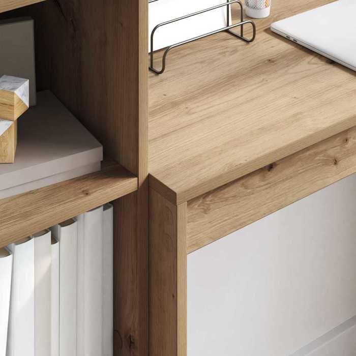 En PromotionBureau à domicile - CLARENCE® - avec tiroir 2 pcs Chêne artisanal - Table de travail(2 personnes) 7701419
