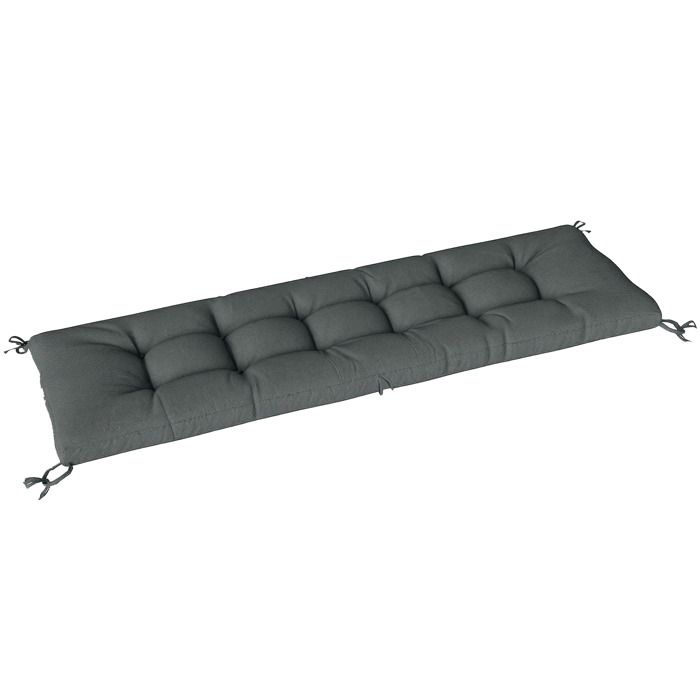 Coussin bain de soleil - coussin de chaise longue - Outsunny - sangles de fixation anti-uv - polyester -198x65x13cm - gris foncé Coussin bain de soleil - coussin de chaise longue - Outsunny - sangles de fixation anti-uv - polyester -198x65x13cm - gris foncé
