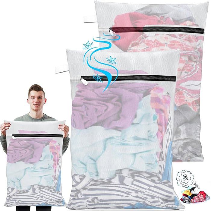 2 Grand Filet Linge Machine à Laver XXL 90x60 cm Réutilisables Protégez vos Vêtements Délicats à Chaque Lavage 2 sacs 90×60 cm