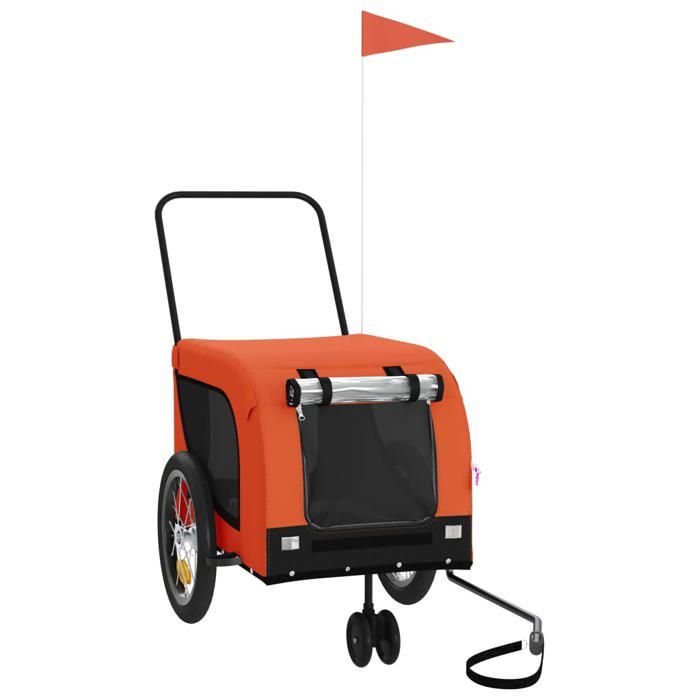 Top 2026@Poussette de Chien Orange - SWEETY® Remorque de vélo pour animaux de compagnie orange et noir 273388