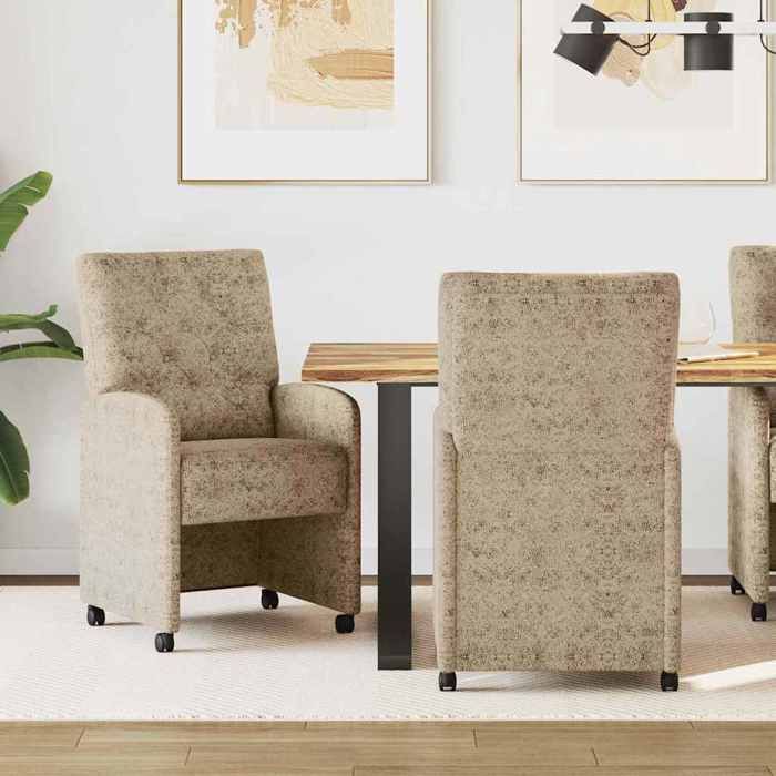 2 pcs Chaises de cuisine Gris clair - Magnifique Chaises de Salle à manger Classique Pour salon avec Roues Gris clair 3243