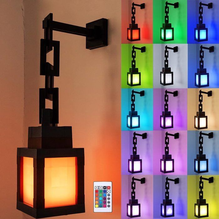 Veilleuse - Lanterne LED - Rechargeable par USB - Lampe de chevet - Veilleuse RGB 16 couleurs - Avec télécommande - Effet diamant -
