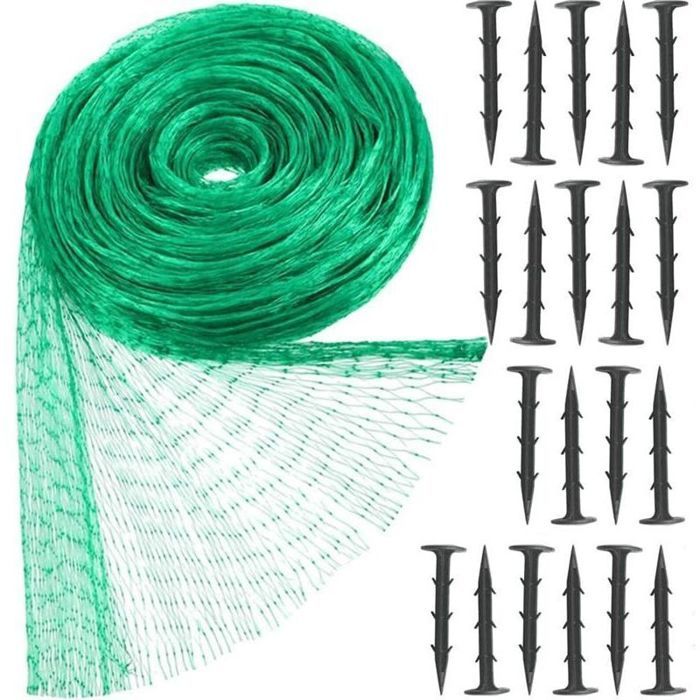 Filet de protection pour jardin - PZCC - Dimensions 4x6 m - 20 clous de fixation inclus - Protection pour plantes