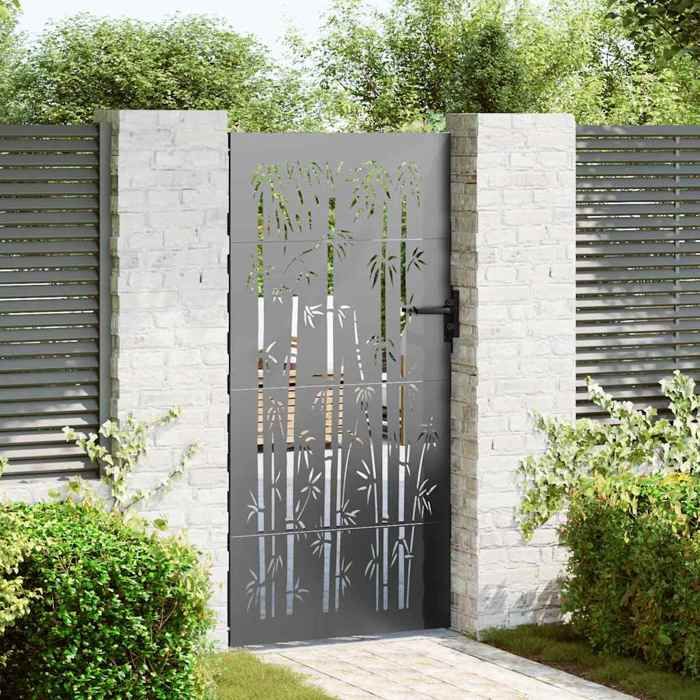 Noir Portillon - Porte de Jardin Noir 85x200 cm Acier peint par poudre C24565