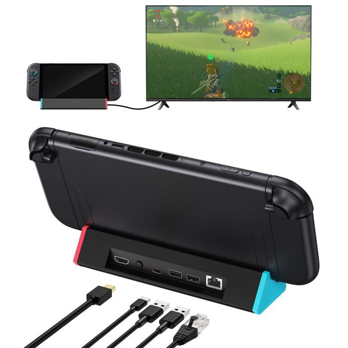 Station Daccueil pour Nintendo Switch 2 HDMI 4K à 120 Hz PD 100W Ethernet Gigabit 1000Mbps