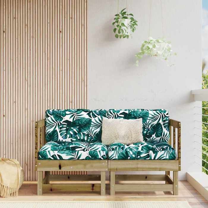 VIDAXL Canapés dangle + coussins - (2 pcs) - ANTI-UV - bois de pin imprégné 61x61x62 cm M9575