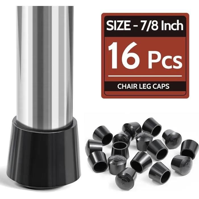 Embouts de Pieds de Chaise 22 mm Capuchons en Caoutchouc Antirayures Antibruit Lot de 16 pour Meubles Tubulaires