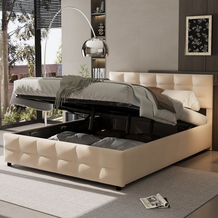 Lit design solide et sécurisé lit simple couleur beige qualité professionnelle usage intensif livraison rapide
