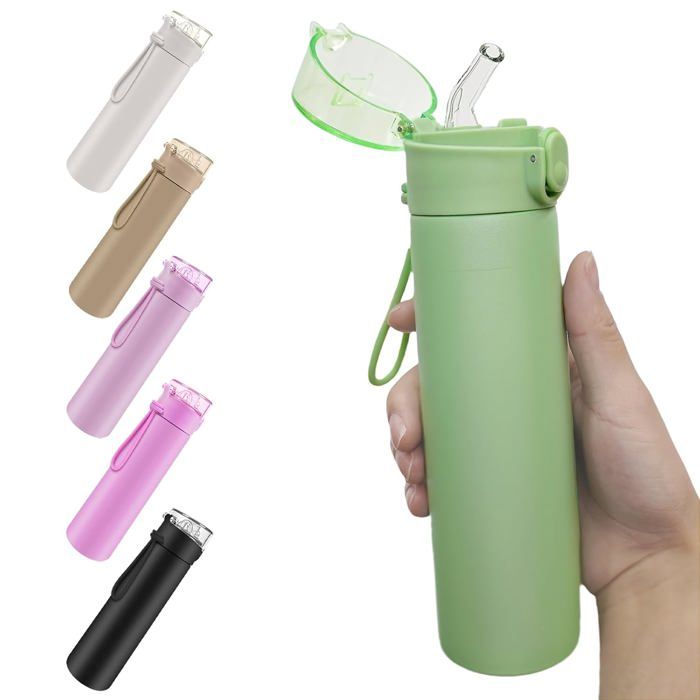 Bouteille isotherme 250 ml en acier inoxydable - double paroi couvercle verrouillable anti-fuite sans BPA portable colori vert