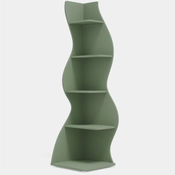 Étagère d’angle 5 niveaux verte rangement ouvert réglable pour livres et classeurs 50 x 50 x 182 5 cm JOINERY