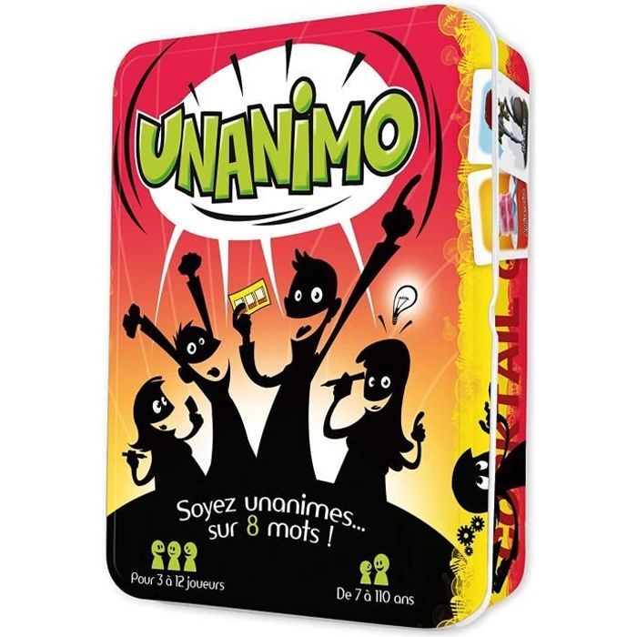 UNANIMO Jeu dAmbiance pour Adultes & Enfants dès 10ans - Jeu de Société Simple et Drôle - 200 Thèmes- 3 à 12 Joueurs