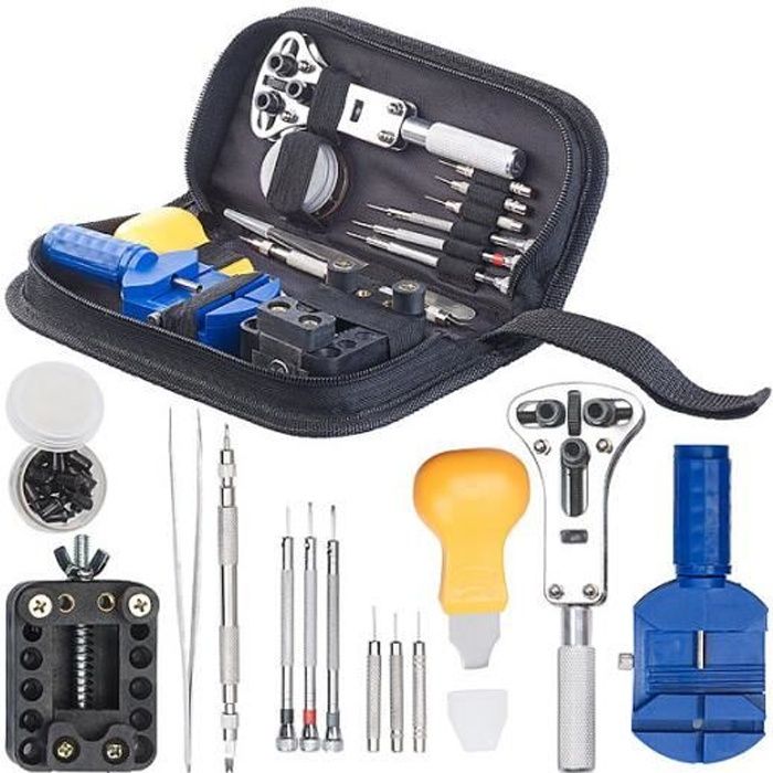 Kit D'outils Horloger - Presse à Montre, Ouvre-boîtier, Pinces, Pour Changement De Pile Et Réparation Facile