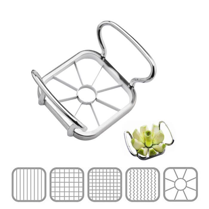 Coupe-pommes 5 En 1 Sporgo - Acier Inoxydable 304, 5 Lames Interchangeables - Pour Fruits Et Légumes (pommes, Pommes De Terre, Oignons...)