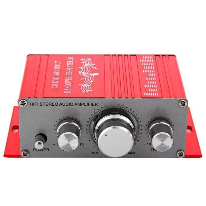 Mini Amplificateur Ampli de Son Hi-Fi Stéréo 12V Amplicateur Ampli Audio  Voiture Super Bass Ampli pour MP3 Carte SD USB DVD XC852 - Cdiscount TV Son  Photo