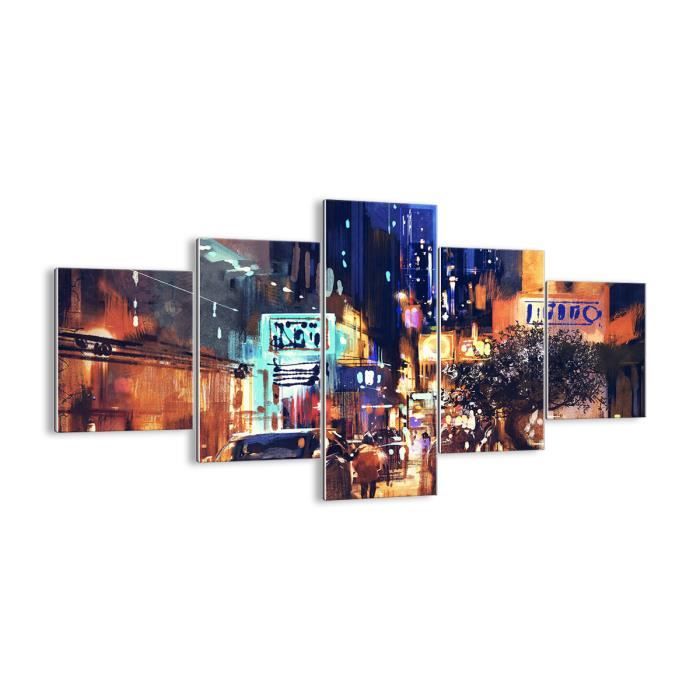 Tableau Décoratif Moderne En Verre - Paysage Polaire Avec Aurores Boréales - 100x40 Cm - Impression Haute Définition - Décoration Murale Pour Salon Ou Chambre