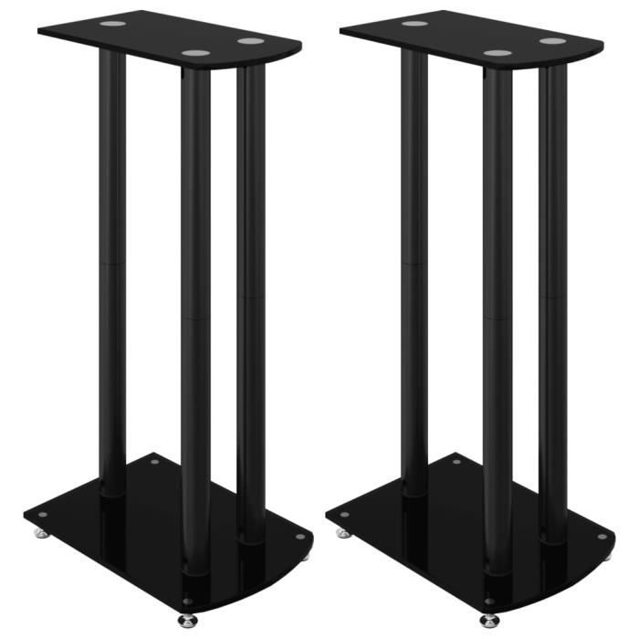 Lot De 2 Supports Colonnes Pour Enceintes En Verre Trempé Argenté - Marque VidaXL