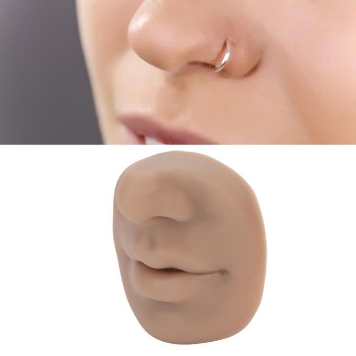 Piercing Levres Bouche 3 Faux Nez En Silicone, Modèle Réaliste De Bouche De Nez Faux Piercing Levre