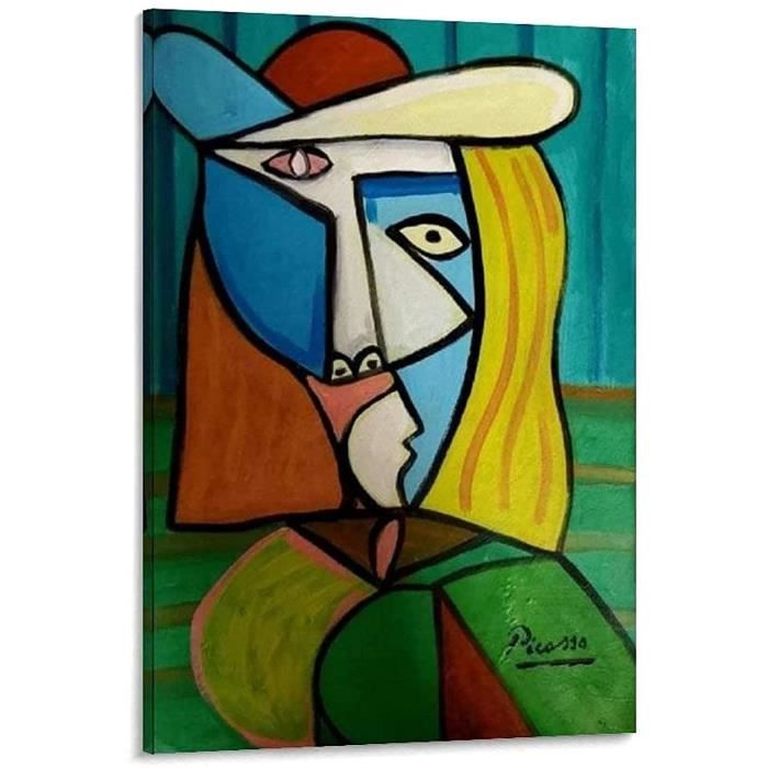 Tableaux Picasso Toile 40x60cm - Lot De 3 Avec Cadre, Déco Murale Moderne