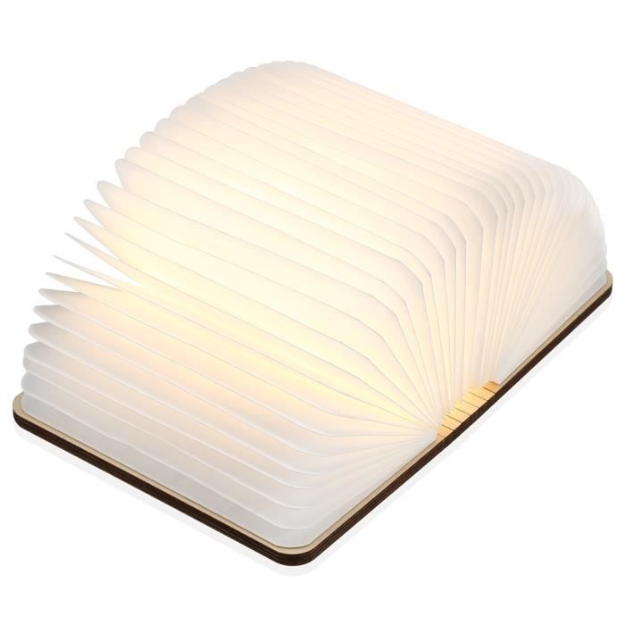 Salon Décor Lampe de Pliant Livre M - 001 USB Rechargeable Chaud LED En Bois Bureau Lampe de Nuit pour De Noël - Blanc