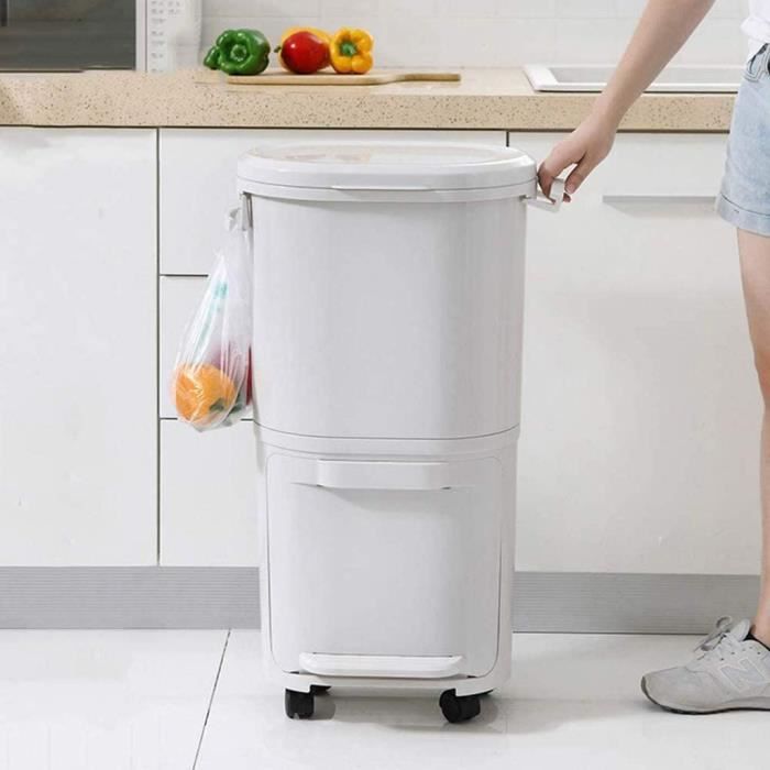 Poubelle de Cuisine, Double Couche Classification Poubelle avec