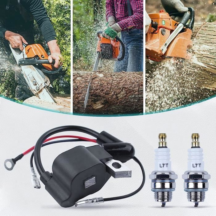 1130 400 1302 Kit de bobine d'allumage pour STIHL MS180 017 018 MS170C MS180C avec une bougie d'allumage de 2pcs Remplacez 1130 400