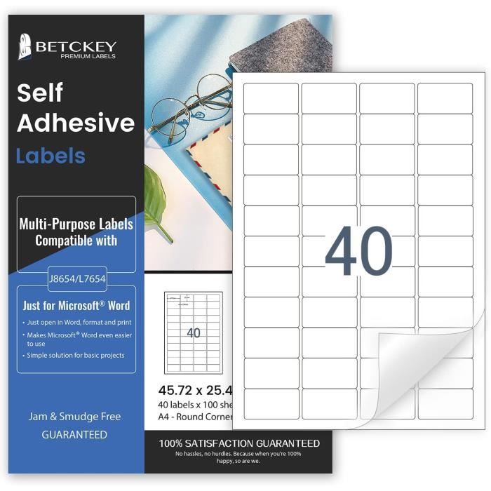 RUCUDIM Lot de 50 feuilles d'étiquettes autocollantes imprimables A4 - Papier à imprimer RUCUDIM Lot de 50 feuilles d'étiquettes autocollantes imprimables A4 - Papier à imprimer