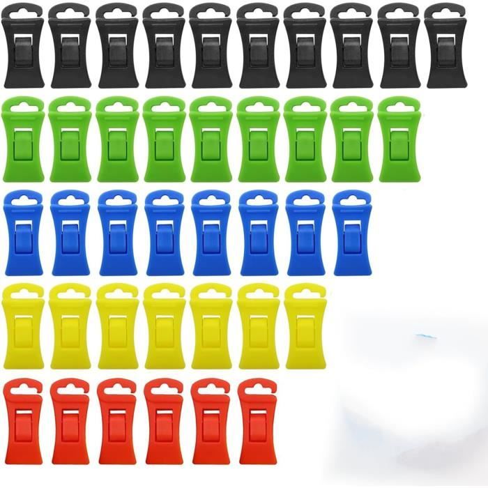 Pinces à Chaussettes 50Pcs Mini Attache Chaussettes Clips Chaussettes en Plastique avec Crochets pour Machine à Laver et Sèche-Linge