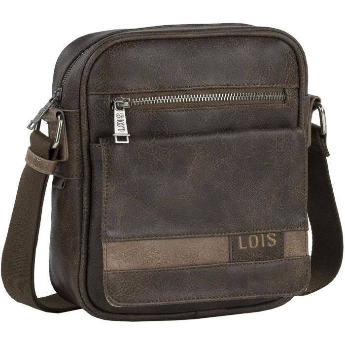 Sacoche Bandoulière Homme Femme 16x23x9cm Nylon - Petite Sacoche Portable Multi Compartiments Noir