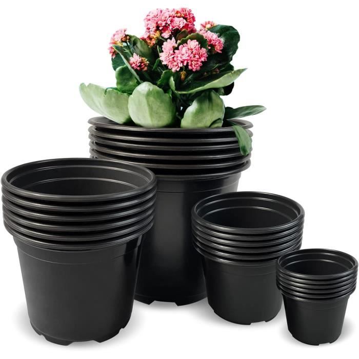 Jinfa Cache-Pot Céramique Noir Et Or Rose + Pot Intérieur Plastique Avec Drainage - Ø13,5 Cm