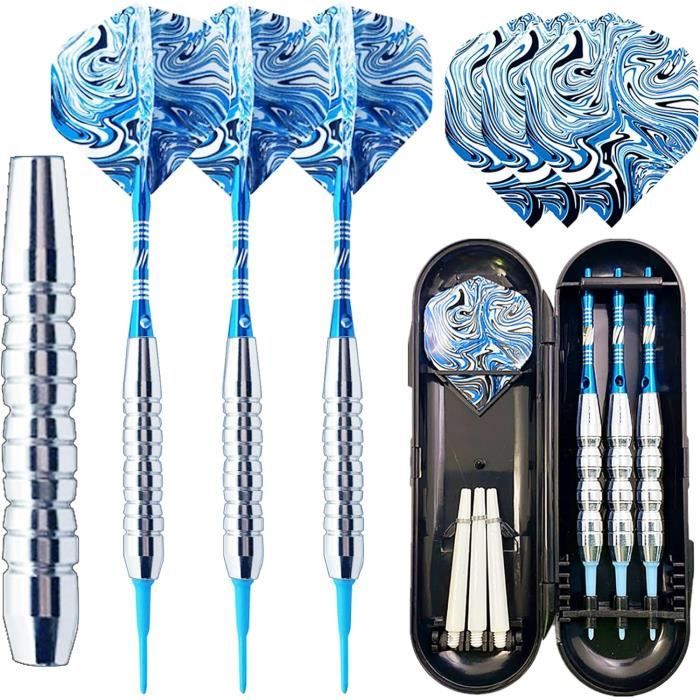 Deetenks 12 Pièces Plastique Fléchettes Flechette Pointe Plastique 18 Grammes Fléchettes Professionnelles Avec Sac De Transport Pour Dartboard