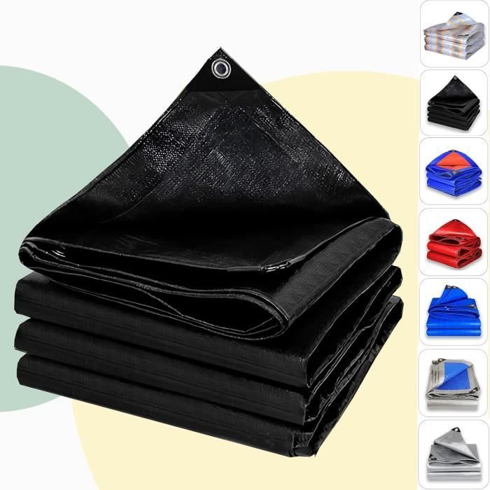 Ribimex Bâche Protection Légère 5x8 M – Polyéthylène Imperméable, Œillets Aluminium, Idéal Jardin & Camping