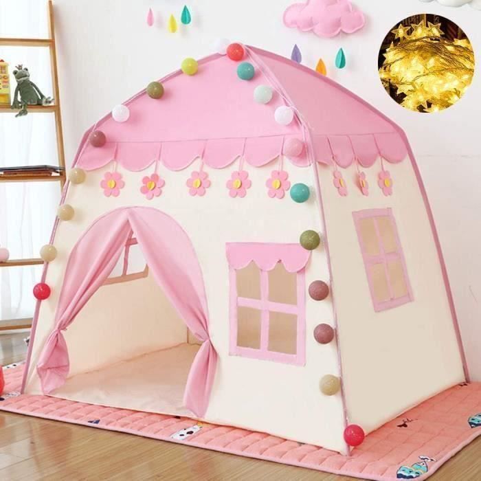Haus Projekt Tipi Enfant avec Guirlande, apeaux et Base imperméable