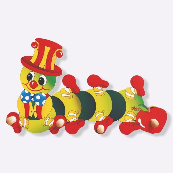 Dida Porte Manteaux Enfant Chenille Pomme Porte Manteau Mural En Bois Pour Chambres D Enfant Et Bebe Cdiscount Puericulture Eveil Bebe