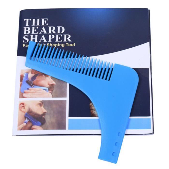 Peigne à barbe - Astuce rasage homme - Symétrie et précision - Bleu