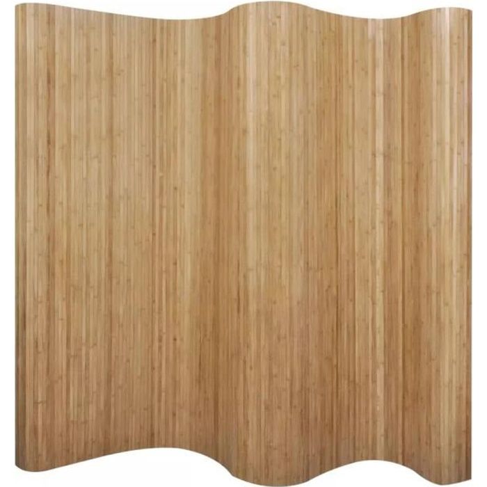 Paravent séparateur de pièce cloison de séparation décoration meuble bambou naturel 250 cm 0802010/2