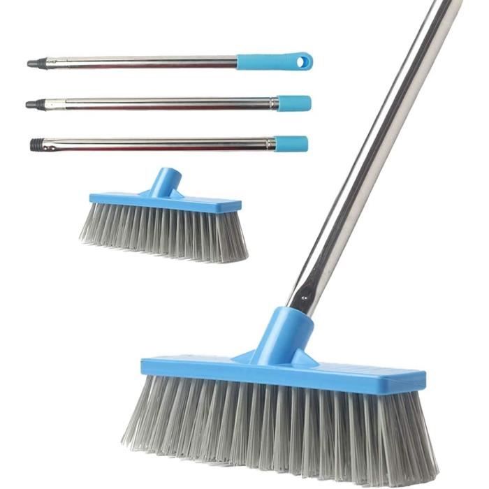 Brosse à Récurer 2-en-1 Avec Raclette - Manche Réglable Pour Nettoyer Partout !
