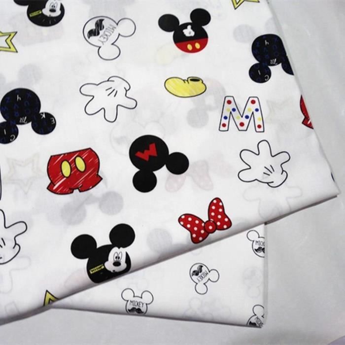 Conception B Tissu 100 Coton Imprime Lettres Mickey Pour Lit De Bebe Sac En Tissu De Coton Fait A La Main Cdiscount Beaux Arts Et Loisirs Creatifs