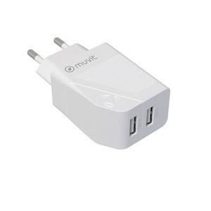 MUVIT FOR CHANGE Chargeur Secteur 2 USB 2x2.4A (24W) - Blanc