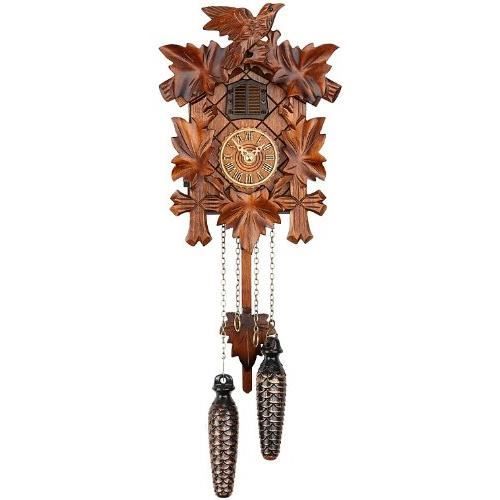 Horloge coucou couleur naturelle oiseau coloré 22 cm