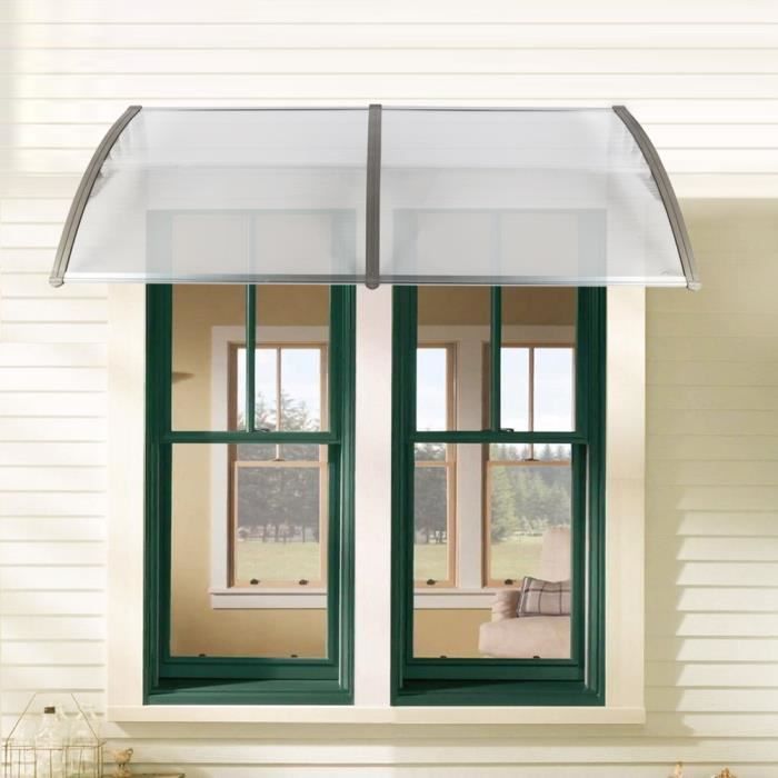 Auvent Transparent En Polycarbonate Pour Porte/fenêtre - Protection Pluie Et Soleil - Taille Sur Mesure