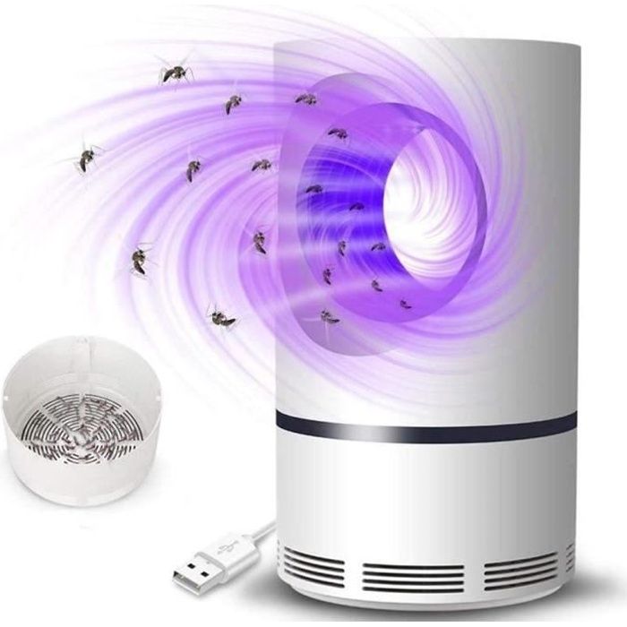 Tueur de moustique lampe eacute lectrique Vortex physique anti-moustique Insecticide USB Powered LED UV Aucun rayonnement Zapper